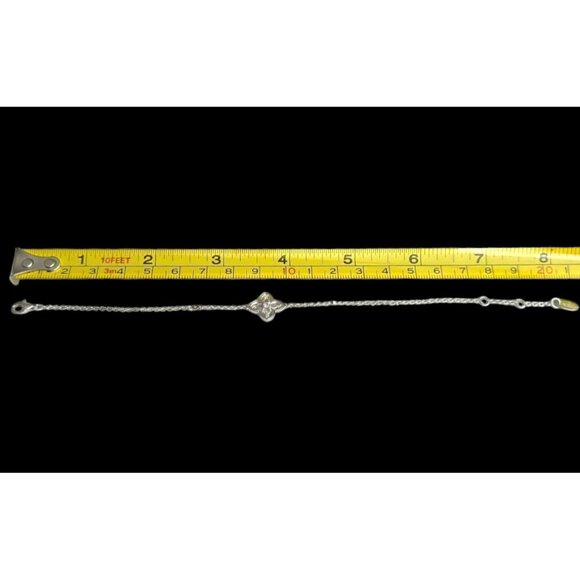 New Tocara Sterling Silver DiAmi Crystal Flower Pendant Bracelet Clover Floral - Picture 10 of 12